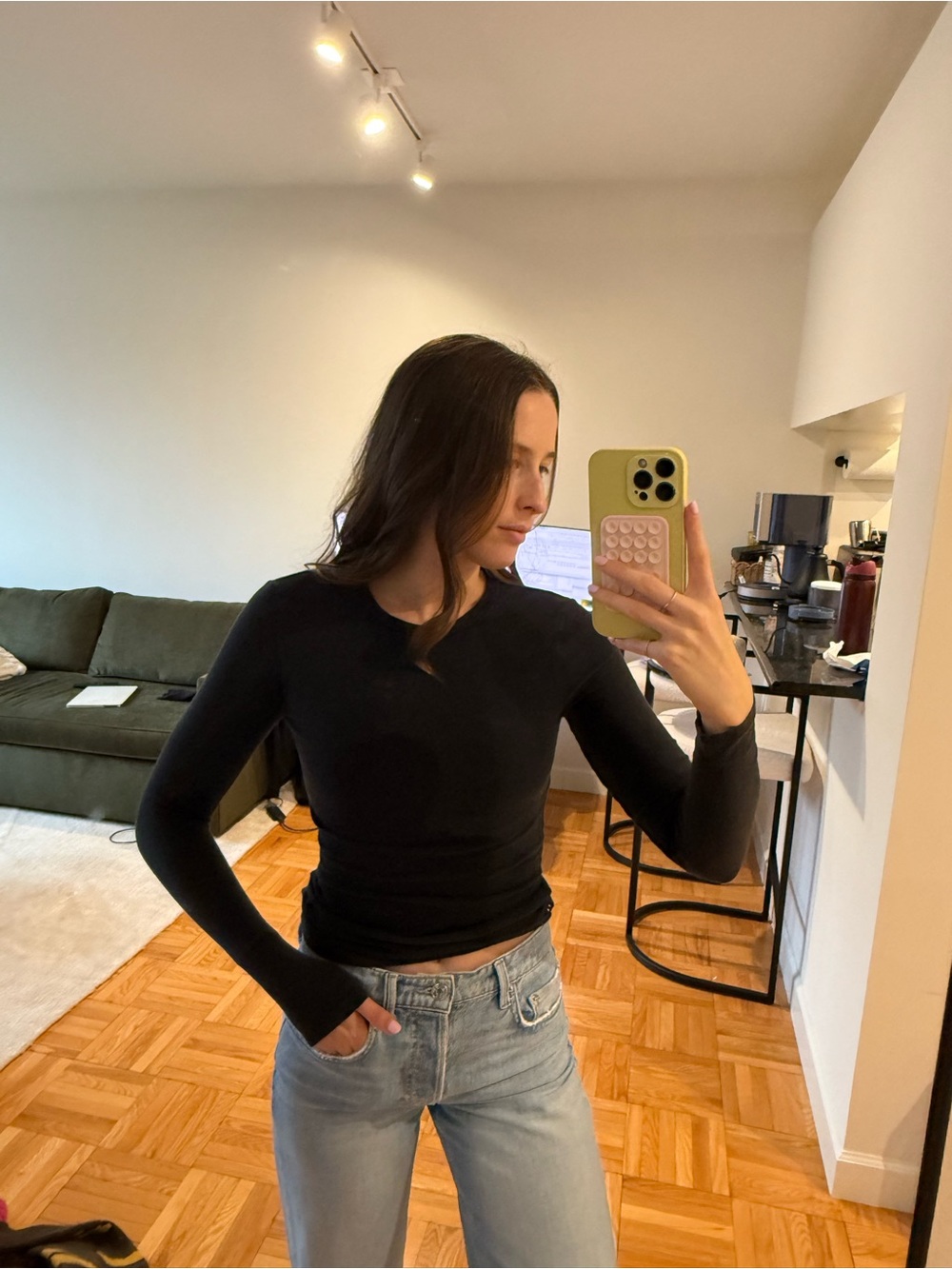 Abercrombie & Fitch Black Long Sleeve Slim Crew Top